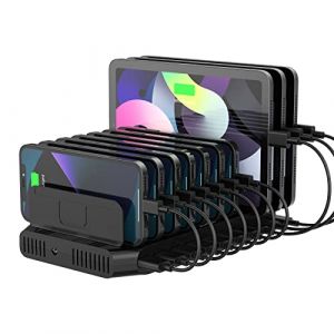 Unitek 60W Station Chargement Multi USB, 10 Ports Multiple Charge USB avec QC 3.0 Recharge Multi-appareils en M&ecirc;me Temps, Compatible avec t&eacute;l&eacute;phone Portable, Tablette (Arsuie, neuf)