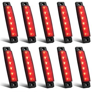 Biqing Feux de Gabarit LED Feux Lat&eacute;raux Eclairage,LED C&ocirc;t&eacute; Marqueur Feux Indicateurs De Position Rouge 24V &Eacute;tanche LEDs Feuxs de c&ocirc;t&eacute; pour Camion Remorque Camion Bus Bateau (YuanGu, neuf)
