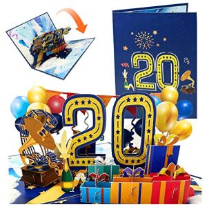 Carte Anniversaire Cartes 3d D'anniversaire 20 Ans Pop-up Carte de Voeux Avec Enveloppe Cadeau pour Femmes Hommes Filles Amis M&egrave;res (A 20) (XIANGEN-EUR, neuf)