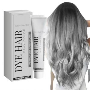 Coloration Grise Pour Cheveux Femme, Patine Teinture Cheveux Homme, Cr&egrave;me Colorante Pour Cheveux Gris Argent&eacute; - Teinture Permanente Pour Femme Et Homme, Pour Cheveux Gris Argent&eacute; (1PC) (xiaxiappa99, neuf)