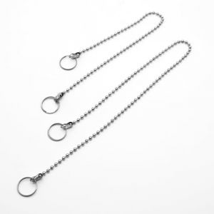 DOJA Barcelona | Chainette Bouchon Evier | Lot de 2 | 380mm et 270mm | Chaine &agrave; Billes | avec Anneaux | Chainette Metal | pour Bouchon Baignoire, Bouchon Evier Cuisine, Bouchon Lavabo Salle De Bain (DOJA Barcelona, neuf)