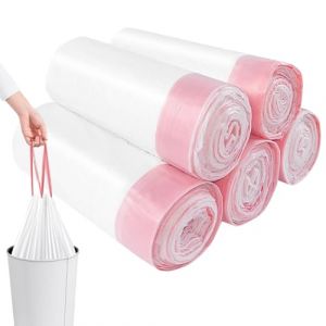 Sac Poubelle 10L, 100pcs Rectangulaire Avec Cordon de Serrage - Pour Salle de Bain, Bureau, Chambre à Coucher, Toilettes, Cuisine, Salon (45 cm x 50 cm) (Ovtai-EU, neuf)