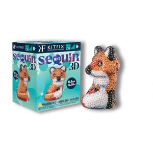 Kitfix - Sequin Art 3D Renard - Image à paillettes 3D - Kit de création pour adolescents, adultes et enfants de plus de 8 ans - 2112 (Kitfix, neuf)