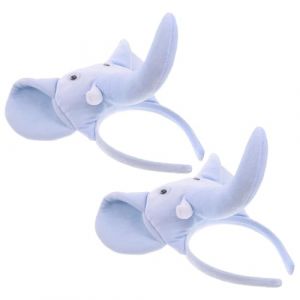 LIFKOME 2 Pi&egrave;ces Bandeaux Animaux Peluche Bandeau Cheveux &Eacute;l&eacute;phant Bleu Ciel Accessoires Cosplay Fille pour F&ecirc;te Anniversaire et D&eacute;guisement Carnaval (Yaeerang, neuf)