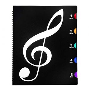LONTG A4 Dossier de Fichers Imperm&eacute;able Cahier Spiral de Partition de Musique Trieur Extensible 20 Feuilles Pochette de Classement &agrave; Insertion Multifonction Classeur de Documents Bureau Scolaire (LONGTENGUK, neuf)
