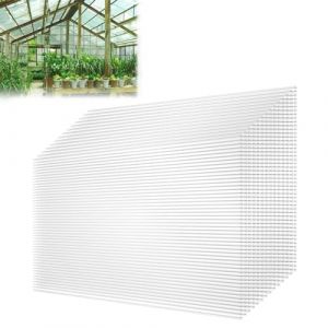 Froadp 14 pi&egrave;ces Plaques Creuses en Polycarbonate 700g/m&sup2; Ondul&eacute;es R&eacute;sistant aux UV Serre de Jardin Tente Total 10,25m&sup2; pour Plante Jardinage(605x1210x4mm, Transparent) (CHIC Shop, neuf)
