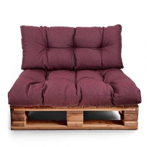 Best Wool Ensemble de Coussin Palette – Coussin D’Assise pour Palettes Europe – Coussins pour Palettes Rembourrés avec Mousse Granulaire Poulirette – Inclut Coussin D’Assise 120x80 + Dossier 120x40 (Wool-Stam, neuf)