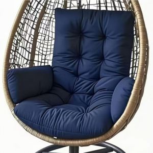 AQIGR Coussin Fauteuil Suspendu, Coussin de Jardin, Coussin de Remplacement pour Chaise D'oeuf Suspendue Intérieur et Extérieur, Coussin Balancelle, pour Terrasse, Jardin(Navy Blue) (AMZGRZ, neuf)