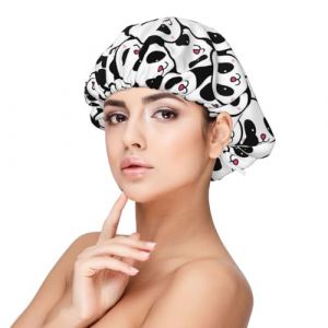 Bonnet en soie avec visage de panda mignon pour femmes et hommes &ndash; Bonnet en satin r&eacute;glable pour dormir, bonnet doux et confortable pour dormir (BinTu-EU, neuf)