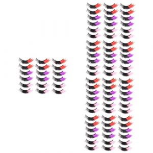 Healeved 45 Paires Faux Cils Imitation Vert Pour Les Yeux Faux Cils Moelleux Faux Cils Colorés Organisateur D'accessoires Pour Cheveux Cils En Fibre Cils De Couleur Pelucheux Cils 3d (Accompany JY, neuf)