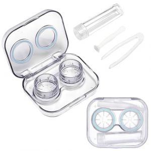 LEPZUR 1 Pi&egrave;ces Etui Lentilles De Contact,Boite Lentilles De Contact Mini Boite,Ventouse Lentille Souple,Produit Lentille Voyage,Applicateur Lentille Contact,pour Ranger,Porter Et Enlever Lentilles C (GloriseGO, neuf)