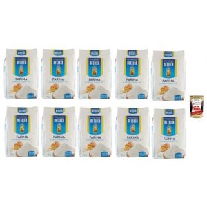 De Cecco &ndash; Farine de Bl&eacute; Tendre Type &ldquo;00&rdquo;, Farine Italienne Polyvalente pour P&acirc;tes, Pizza, P&acirc;tisserie et Cuisine Maison &ndash; Sachet 10x 1kg + Italian Gourmet polpa 400g (Italiaen Gourmet UK Ltd, neuf)