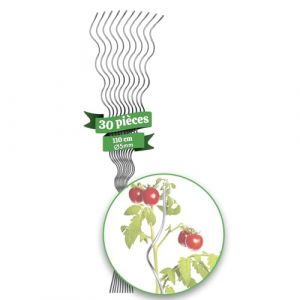 KARAT - Tiges de Tomate en Spirale Enti&egrave;rement Galvanis&eacute;es - Tige de Plantation Durable et R&eacute;sistante - B&acirc;tonnets pour Plantes Grimpantes et Cultures Verticales (Set de 30 pi&egrave;ces - 110 cm) (Velvet Trading, neuf)