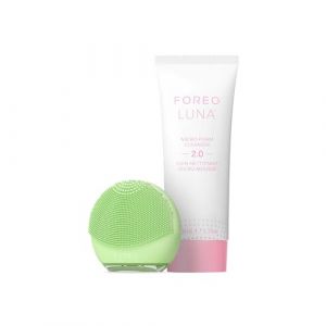 FOREO LUNA 4 go Brosse nettoyante visage et masseur visage raffermissant + LUNA Micro-Foam Cleanser 2.0, 100 ml - Nettoyant facial - R&eacute;duction des pores - Soin - Toutes peaux - Brosse visage (Foreo, neuf)