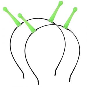 Lot de 2 bandeaux extraterrestres phosphorescents pour Halloween accessoires de déguisement extraterrestre à piles pour adultes et enfants décoration cheveux pour fête cosplay (JianShiXianDACHUNSHANGMAOYouXianGongSi, neuf)