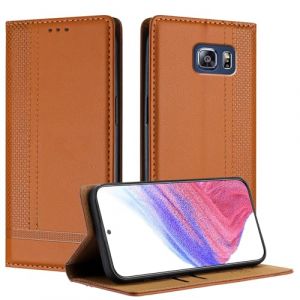 Mo-Beauty Coque pour Samsung Galaxy S6 Edge Plus, Etui pour Samsung S6 Edge Plus, Housse avec Fermeture Magn&eacute;tique Porte Cartes 360 Degr&eacute;s Antichoc Protection Stand Fonction - Brun (Yellow & Valley, neuf)