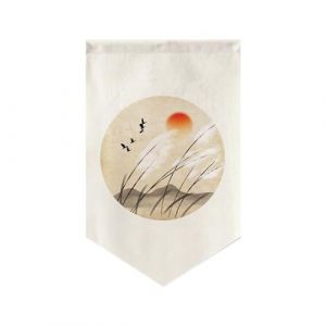 Hiseng Rideau de Porte Japonais Court, Rideau de Porte Interieur Style Japonais Noren Rideau Panneau Courts Tapisserie pour Restaurant D&eacute;coration (40x60cm,Peinture &agrave; l'encre 3) (Hiseng, neuf)