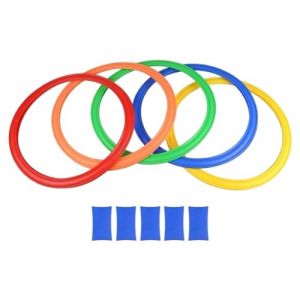 Luwecf Jeu de Marelle avec Anneaux et Connecteurs pour Enfants &agrave; Partir de 3 Ans, 36cm 5 anneaux (Fenbin, neuf)