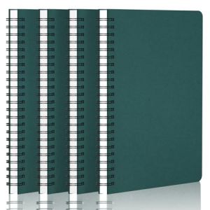 Yarotm Cahier A5 Spirale - 4 Pi&egrave;ces 14x21cm Carnet Pointill&eacute; - Vert Fonc&eacute; Cahier de Note A5-100g/m&sup2; Papier Pointill&eacute; 5mm Bloc Note A5-60 Feuilles/120 Pages Carnet de Voyage Notebook (Droking, neuf)
