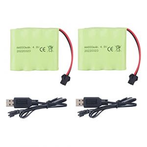 Accessories 2PCS AA 4.8V 800mAh Rechargeable Prise SM2P de Batterie de Voiture Jouet RC RC Camion Cascadeur Voiture Pelle Jouet Voiture Batterie 2PCS c&acirc;ble de Charge USB (FengYun Store, neuf)