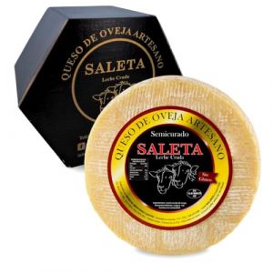 Fromage de brebis entier semi-affiné gourmet Saleta (1,3 kg) | Fromage Manchego artisanal | Coffret Cadeau Premium d’Espagne (BUYLUX, neuf)