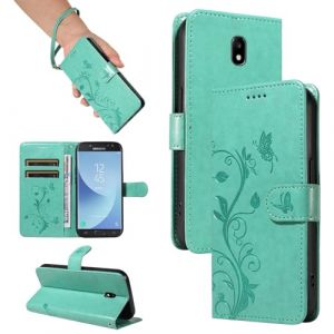 HUANGTAOLI Coque pour Samsung Galaxy J5 2017, Housse à Rabat en Cuir, Béquille et 2 Porte-Carte, Flexible et Pliable, Légère et Antidérapante, Protection à 360 degré et Absorbant de Choc (gogoindustry, neuf)