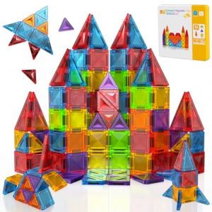 Magneverse Construction Magnetique Enfant 56 Pi&egrave;ces dans Valisette M&eacute;tallique - Jeu de Voyage pour Construire Ch&acirc;teau, Fus&eacute;e & Avion - Jouet Montessori d&egrave;s 3 Ans - Bloc Magnetique Cadeau Cr&eacute;atif STEM (Redwood Global Group Limited, neuf)