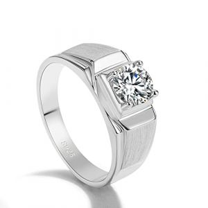 Dankadi Bague Zircon en 925 Argent Large 4.5mm 8mm 8.6mm 13mm 17mm, Taille 49 &agrave; 70MM, Anneau D'alliance Fian&ccedil;aille Mariage Couple Simple Lisse D&ocirc;me Cadeau F&ecirc;te pour Femme Homme (Argent Style C, 7) (Mei Yun Jewelry, neuf)