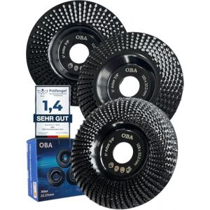 OBA Disque Bois Meuleuse 125mm, 3 Pièces Disques de Meulage pour Façonner, Meuler et Sculpture, Roues pour Meuleuse d'angle (OBAPRO HOUSE, neuf)
