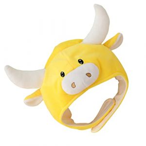 LIFKOME 1 Pc chapeau tête de taureau mignonette migneaux hat bonnet chapeau de costume de boeuf déguisement enfant casquette de performance accessoire de costume drôle Peluche Yellow (Yaeerang, neuf)