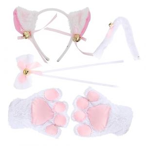 VALICLUD Costume De Chat Cosplay - Oreilles De Chat D&eacute;guisement De Mascarade Accessoires De Jeu De R&ocirc;le Patte Queue (SHUI LIAO, neuf)