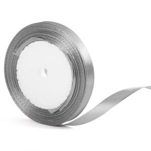 10mm de ruban gris argent&eacute; pour emballage cadeau 22m, ruban gris Halloween en tissu fin en satin pour emballage cadeau, g&acirc;teau Halloween, arc de cheveux, bouquet, cr&eacute;ation, mariage, d&eacute;coration de (GAOSHUONUO STORE, neuf)