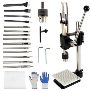 Machine à gaufrer et poinçonner en cuir, machine à gaufrer pour percer le cuir, bricolage, plaque en aluminium PP, compatible avec fer perforé, ciseau à coudre, tampons (XXWX, neuf)