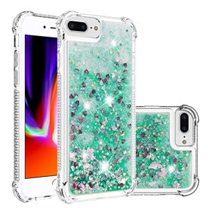 KBIKO-zxl Compatible avec iPhone 6s Plus Silicone Coque, Glitter Amour Liquide Paillette Protection TPU Bumper Housse &Eacute;tincelle Antichoc Souple Brillante &Eacute;tui pour iPhone 8 Plus.Green YBL (QIWEIQING, neuf)