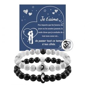 YELUWA Bracelet De Bague De Couple, Cadeaux De Couple, Cadeau Saint Valentin, Cadeaux Anniversaire Saint Valentin Pour Petit Ami, Petite Amie, Mari, Femme (YELUWA-FR, neuf)
