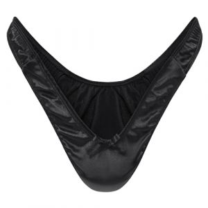 LittleForBig Petit secret Tanga Tuck Gaff Culottes lisses soyeuses gaff cach&eacute; slip moulant pour travesti et individus transgenres, Noir , XS (Littleforbig, neuf)