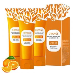 Orange Exfoliating Brightening Gel, 50g Gel Exfoliant Visage Et Corps, Gommage Corps Exfoliant, Gelee Eclaircissante Gommage, Gentle Exfoliator For Face, Skin Exfoliator For Body (3PC, 50g) (xiaxiappa99, neuf)