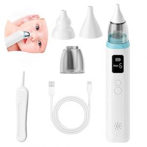 SKJJM Mouche B&eacute;B&eacute; Electrique, Aspirateur Nasal pour B&eacute;B&eacute;, Aspirateur Nasal &eacute;Lectrique Rechargeable avec 2 Embouts en Silicone et Pincettes, Fonction Musicale et Lumi&egrave;res Color&eacute;es pour Nouveau N&eacute;s (jack dowr, neuf)