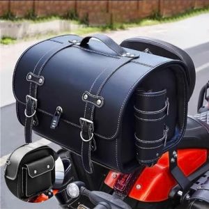 Top case de moto r&eacute;tro, coffre universel &eacute;pais et &eacute;tanche, coffre de voyage avec serrure &agrave; combinaison de s&eacute;curit&eacute; et poign&eacute;e de transport, valise de rangement pour casque de moto, aspect &eacute;l&eacute;gant ( Co (Chaojidababy, neuf)