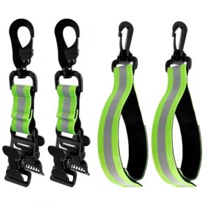 JABNOW Clip de Gants, 4PCS Pince à Gants de Travail Antidérapant, Double Glove Clip de Pompier en Métal, Porte-gant Réfléchissant, pour accrocher des gants, des serviettes, des casques (Vert) (IlluminateMe OU, neuf)