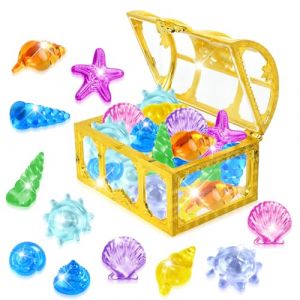 Pierres Precieuses pour Enfants, Jouets de Trésor de Piscine, 36 Gemmes de Plongée Colorés et 1 Coffre Tresor, Jouet de Plongée Enfant pour Fêtes à Piscine, Jeux de Plage, Chasses au Trésor (B) (YUEMAOMO LIMITED, neuf)