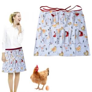 Norhogo Tablier &agrave; &oelig;ufs pour femmes et hommes avec 12 poches, dr&ocirc;le de retenue d'&oelig;ufs Tablier de collecte pour &oelig;ufs frais Femmes Porte-poche profond pour la collecte Conservation Poule Canard Oie 52 x (Norhogo Direct, neuf)
