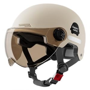 Eoixuqba Casque De Moto Adulte avec Anti Scratch Visiere, 45-65CM, Casque Scooter Femme avec Visi&egrave;re, Demi Casques Moto Hommes, Casques Semi Ouvert Motos Hommes, Accessoires De Cyclisme (eicbacd, neuf)