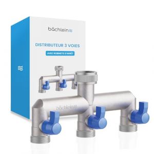 Bächlein Répartiteur à 3 voies en laiton pour une utilisation dans la maison et le jardin - Répartiteur en Y 3 voies pour un raccordement d'eau G 3/4" (Bächlein® FR, neuf)