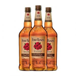 Bourbon Four Roses Lot de 3 bouteilles de missile 1 l (MINIBOXBAR, neuf)