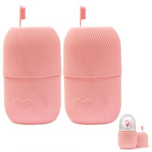 Ice Roller Visage, Rouleaux de Glace en Silicone pour Le Visage, Beaut&eacute; Visages pour Rouleau De Glace Visages, Soins de La Peau Compresse de Glace R&eacute;tr&eacute;cit Les Pores (Motif C&oelig;ur Rose) (LIYANHO, neuf)