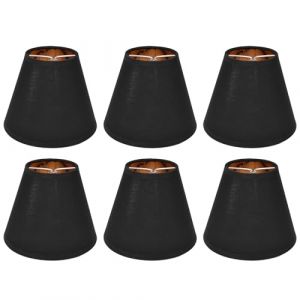 6 pièces Petits Abat-Jour de Lustre,abat jour, abats-jour, mini abat jour, abat jour lampe chevet, Abat-Jour Noir Clip sur Abat-Jour , Abats-jour de Lampe en Tissu,Abat-Jours en Tissu pour Lustre (KnowStoree, neuf)
