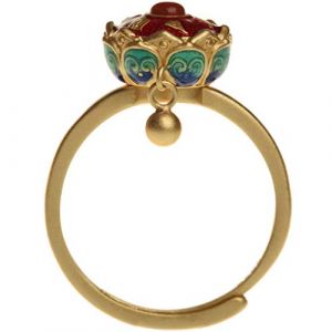 GUMEI Bouddhisme Lotus Bague rotative Bouddhiste tibétain Roue de prière Om Mantra Bague (emryq, neuf)