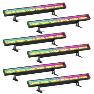 6PCS 450W Wall washer Lumière de scène COB Barre LED Projecteur Wallwasher Lumière de fête, contrôle du DMX Bar LED pour Club Fête Festival éclairage Disco (KIEHUS MJHDU, neuf)