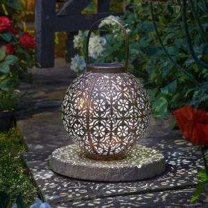 Marco Paul Lot de 2 lanternes d'extérieur marocaines avec capteur de lumière LED à faible consommation d'énergie - Décoration de jardin vintage - Accessoires de jardin - 18,5 x 18 cm (Garden_Mile, neuf)